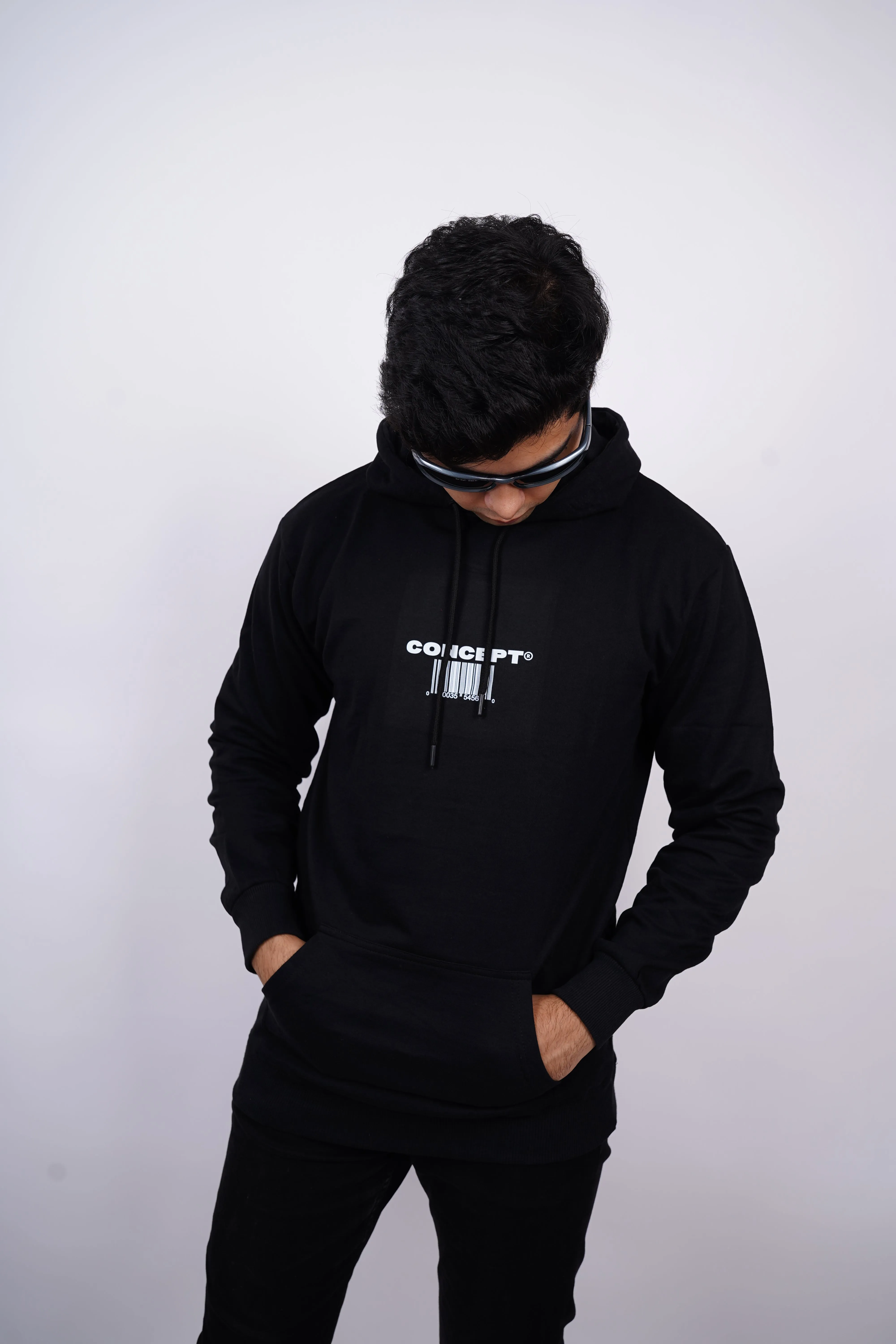 The Illusions Concept Relaxed fit Black Hoodie for Men By DemonWear