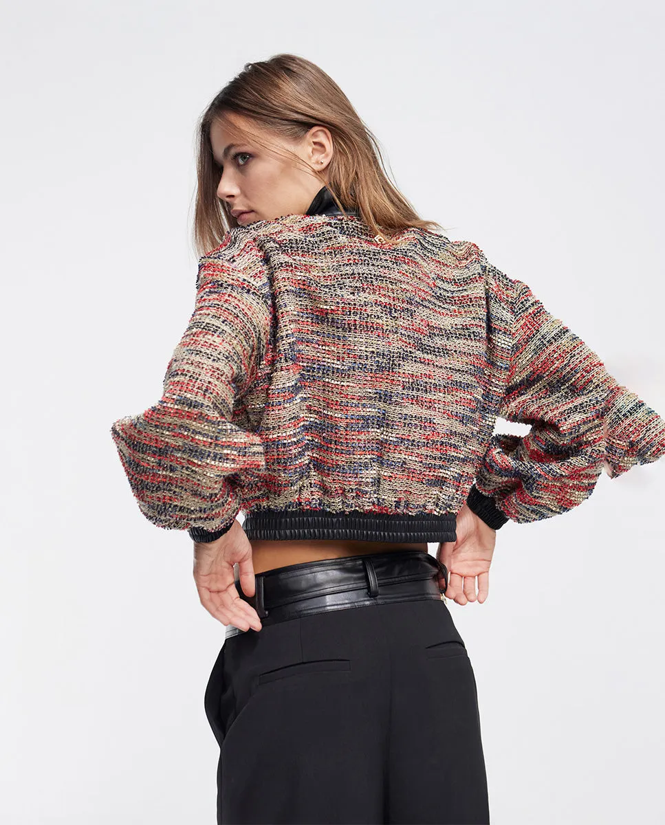 Tweed bomber jacket